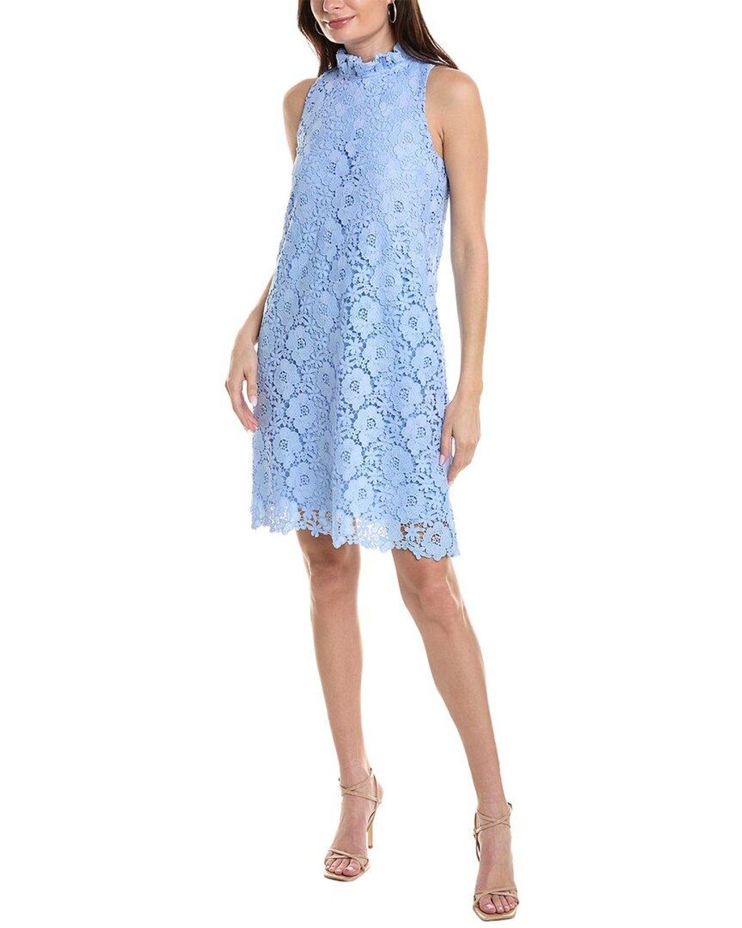 Anne Klein Sleeveless Ruffle Shift Dress in Blue Lyst Canada