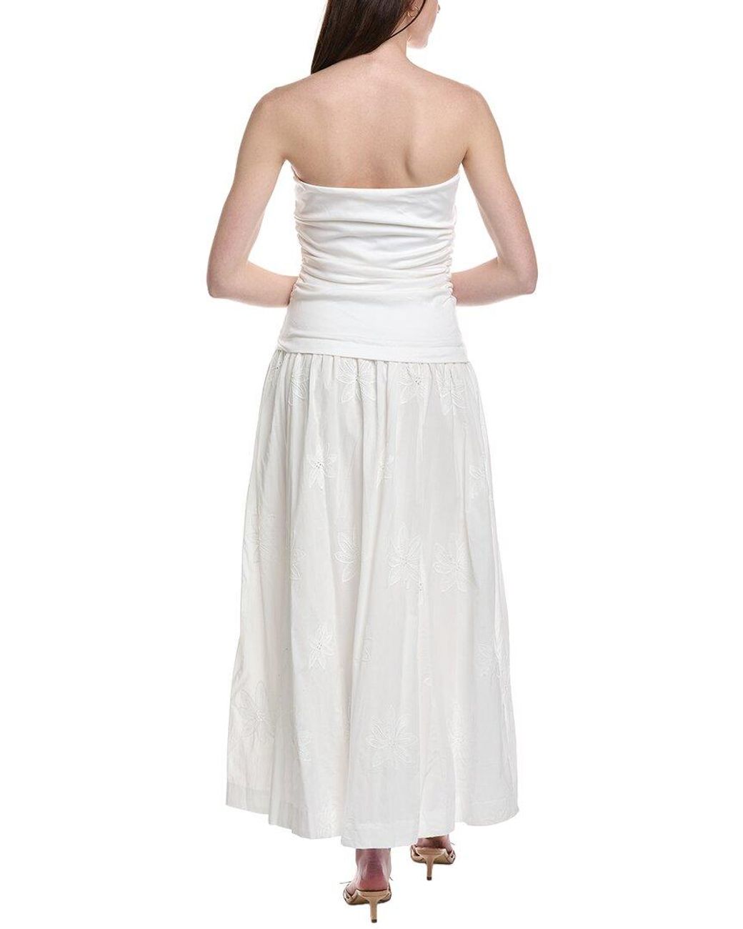 Line & Dot White Emberly Mixed Media Dress