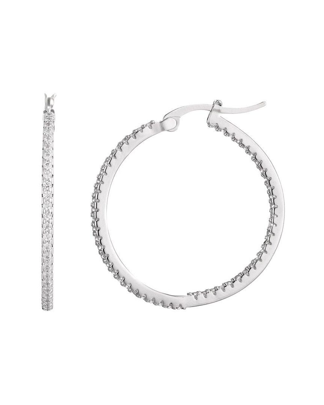 Adornia White Plated Cz Infinity Hoop Earrings