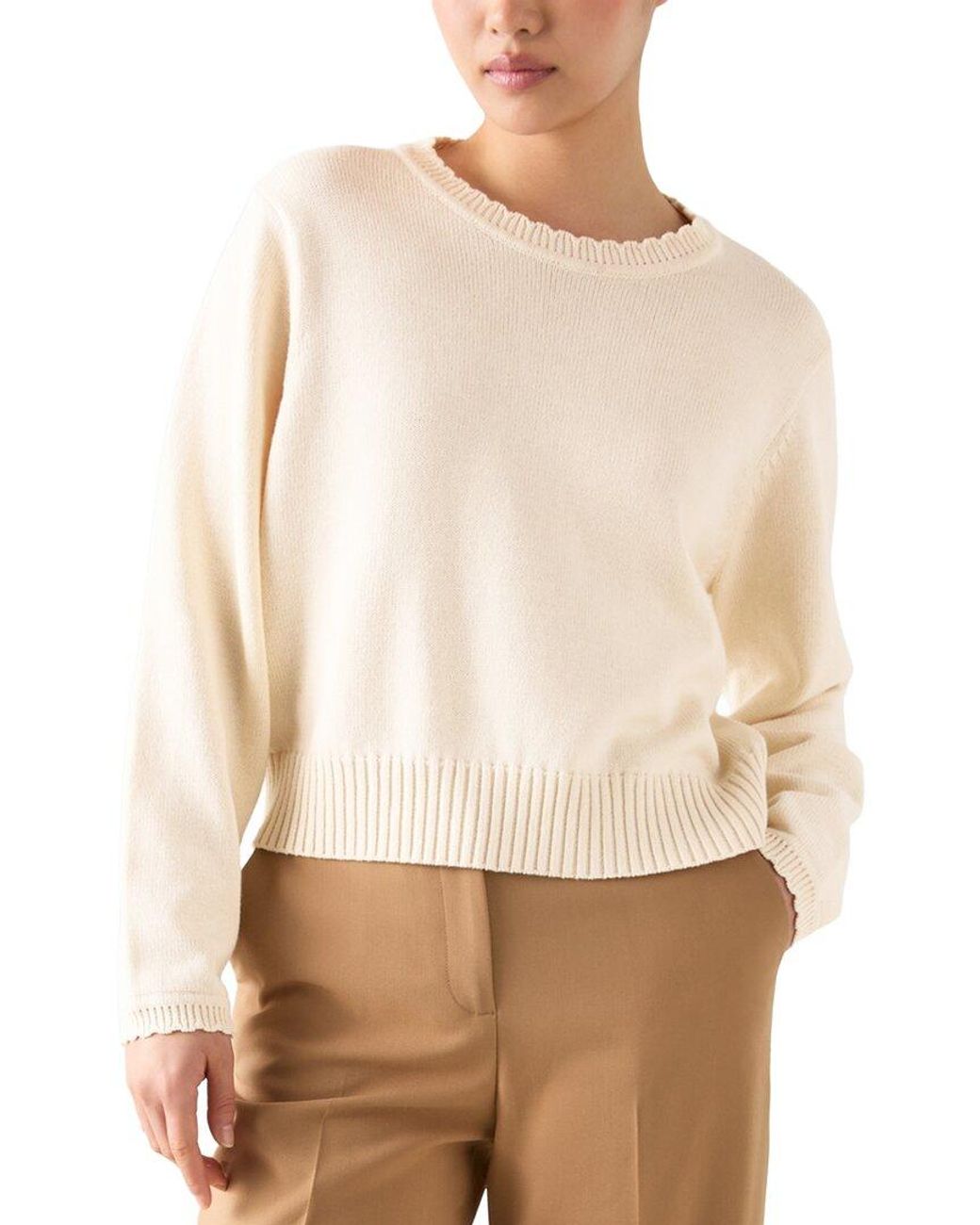 L.K.Bennett Natural Sandy Cashmere-Blend Sweater