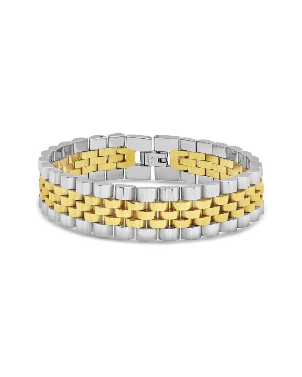 Sterling Forever Metallic 14k Plated Chunky Chain Watch Band