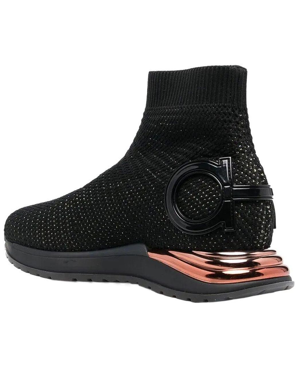 Ferragamo Black Gardena Leather Sneaker