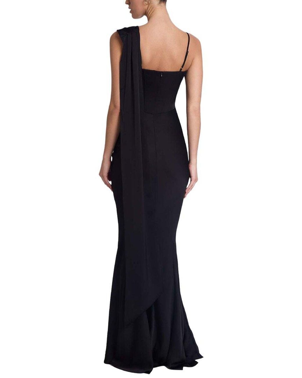 LOEY Black One-Shoulder Maxi Dress