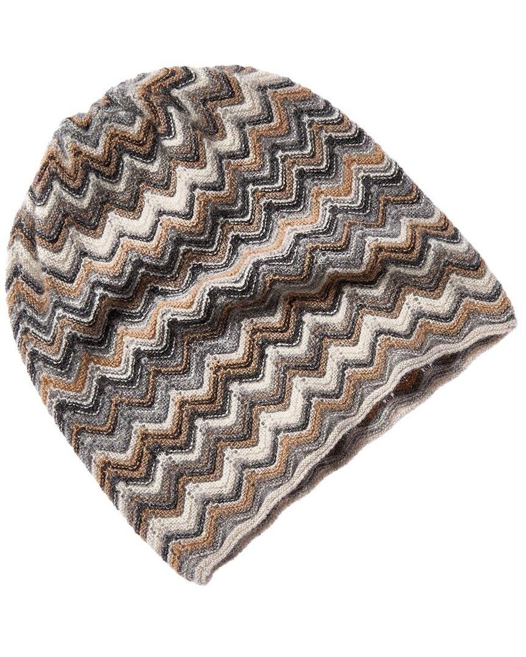 Forte Gray Cashmere Zig Zag Stitch Cashmere Hat