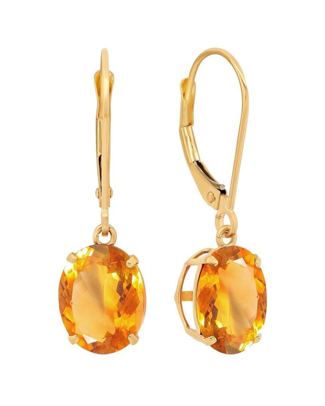 MaxColor Metallic 14k 4.50 Ct. Tw. Citrine Dangle Earrings