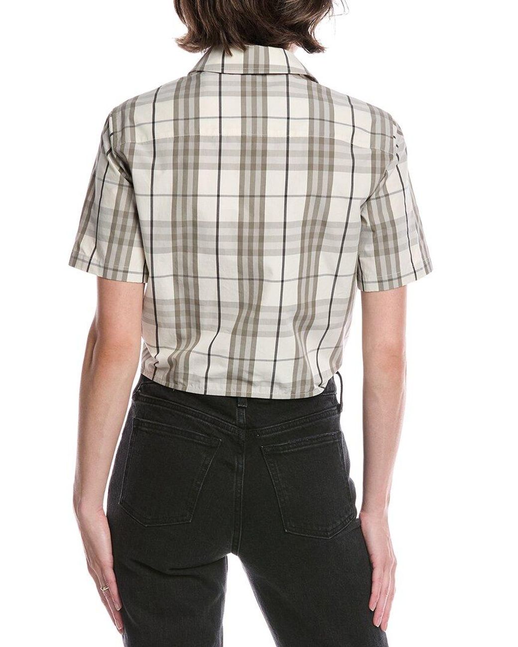 Burberry Multicolor Check Cropped Shirt
