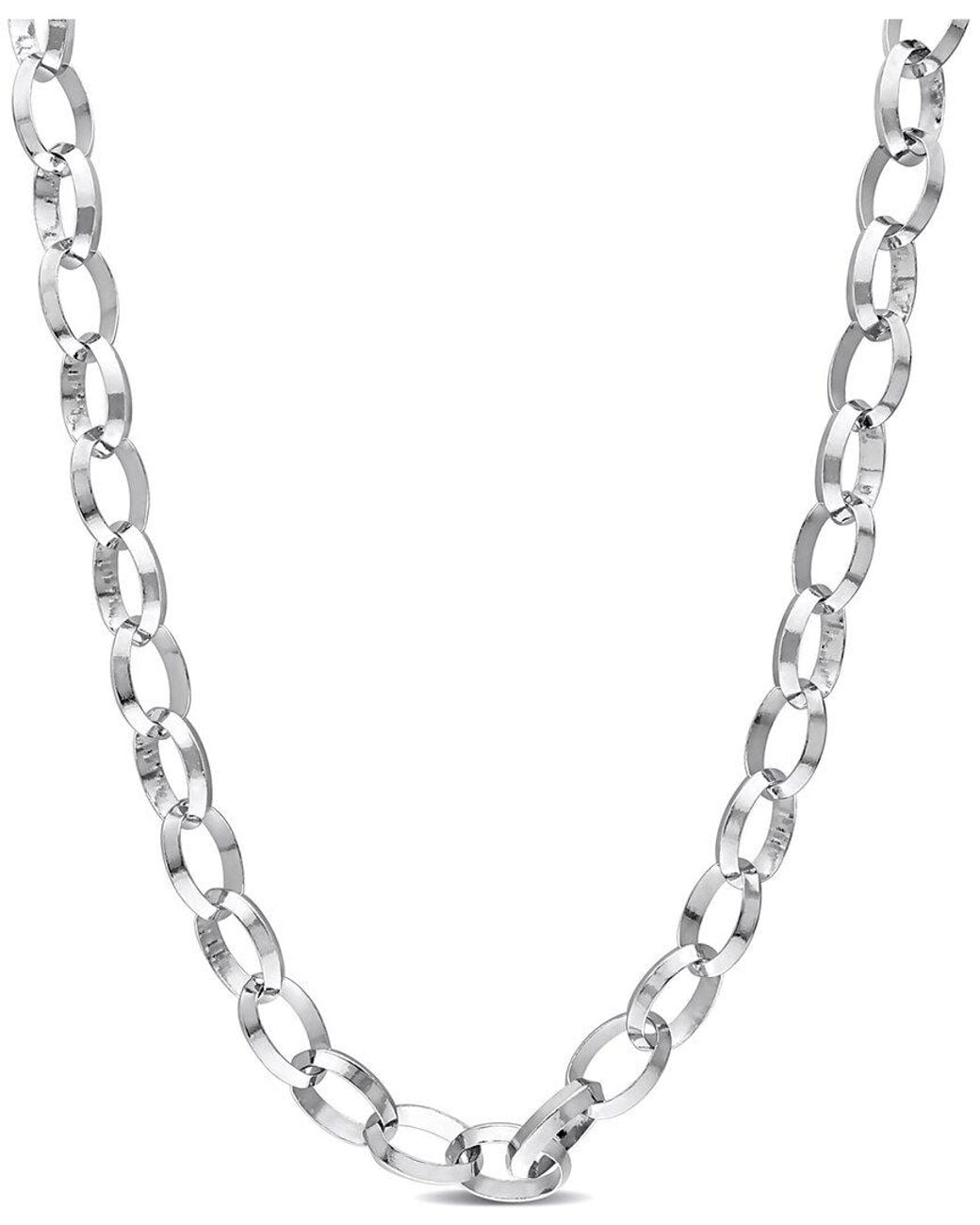 Italian Silver Metallic Rolo Chain Necklace