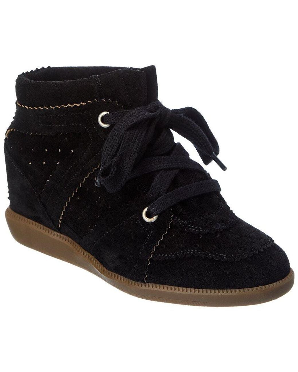 Isabel Marant Black Bobby Suede Wedge Sneaker