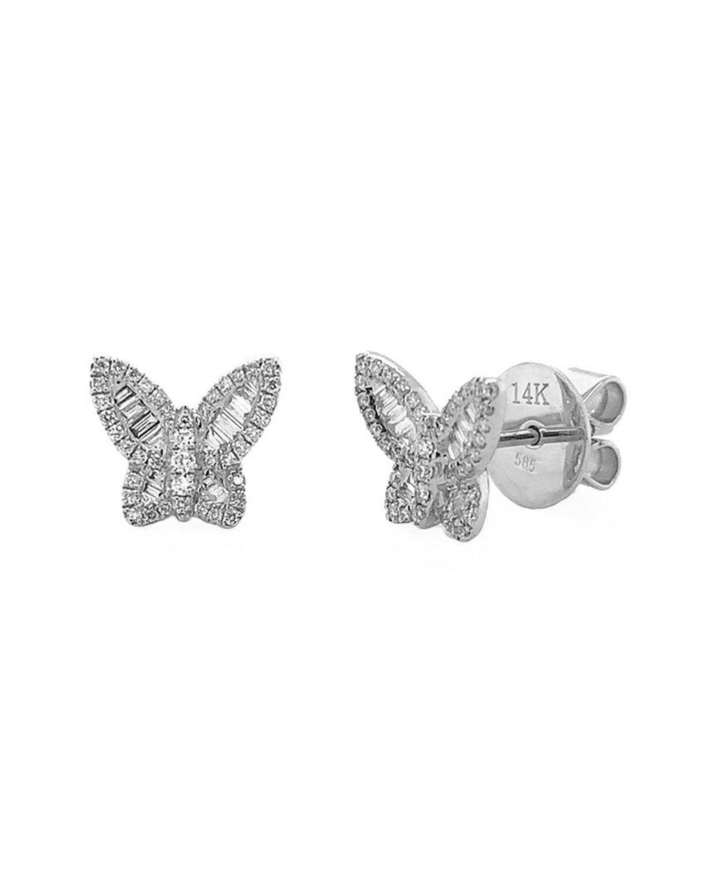Sabrina Designs Metallic 14k 0.43 Ct. Tw. Diamond Butterfly Studs