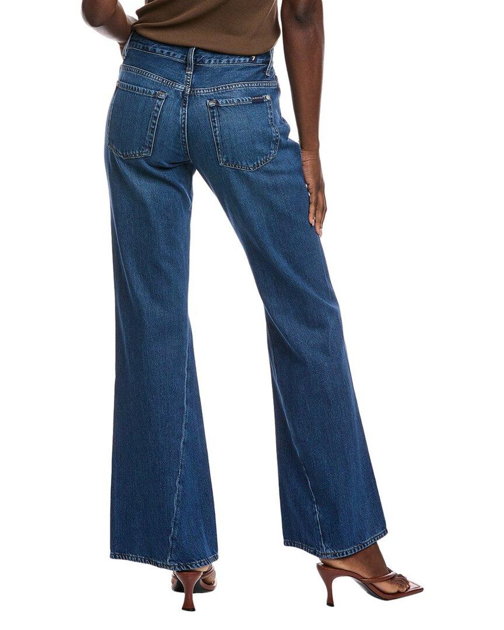 7 For All Mankind Blue Spencer Mesa Flare Jean