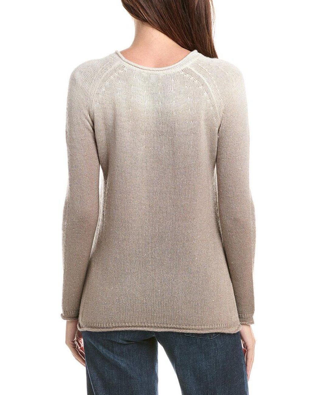 Lafayette 148 New York Gray Sequin Ombre Sweater