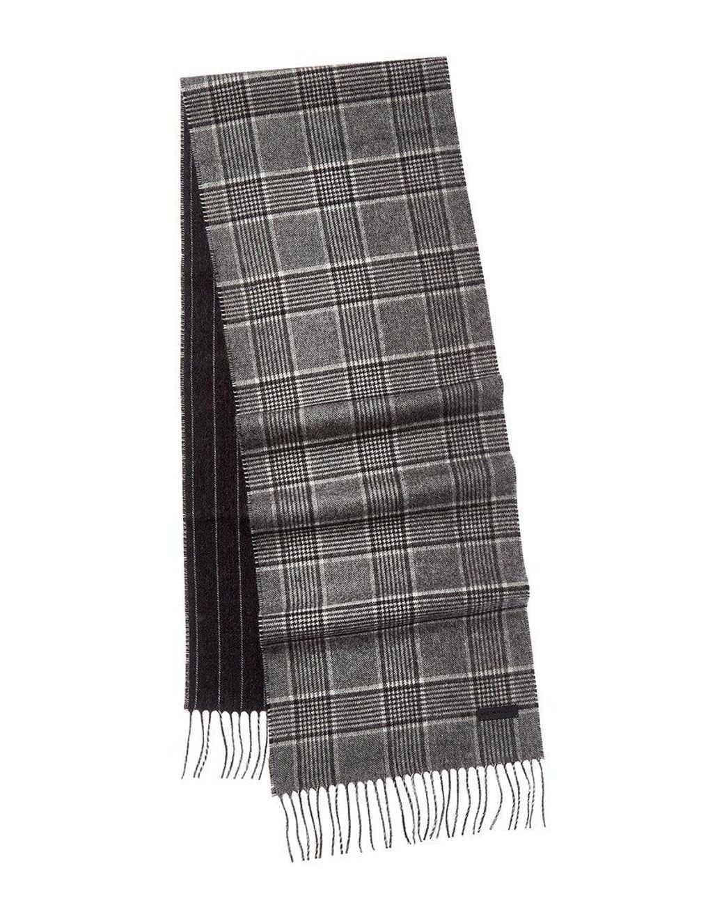 Bruno Magli Gray Silk & Cashmere-Blend Scarf for men