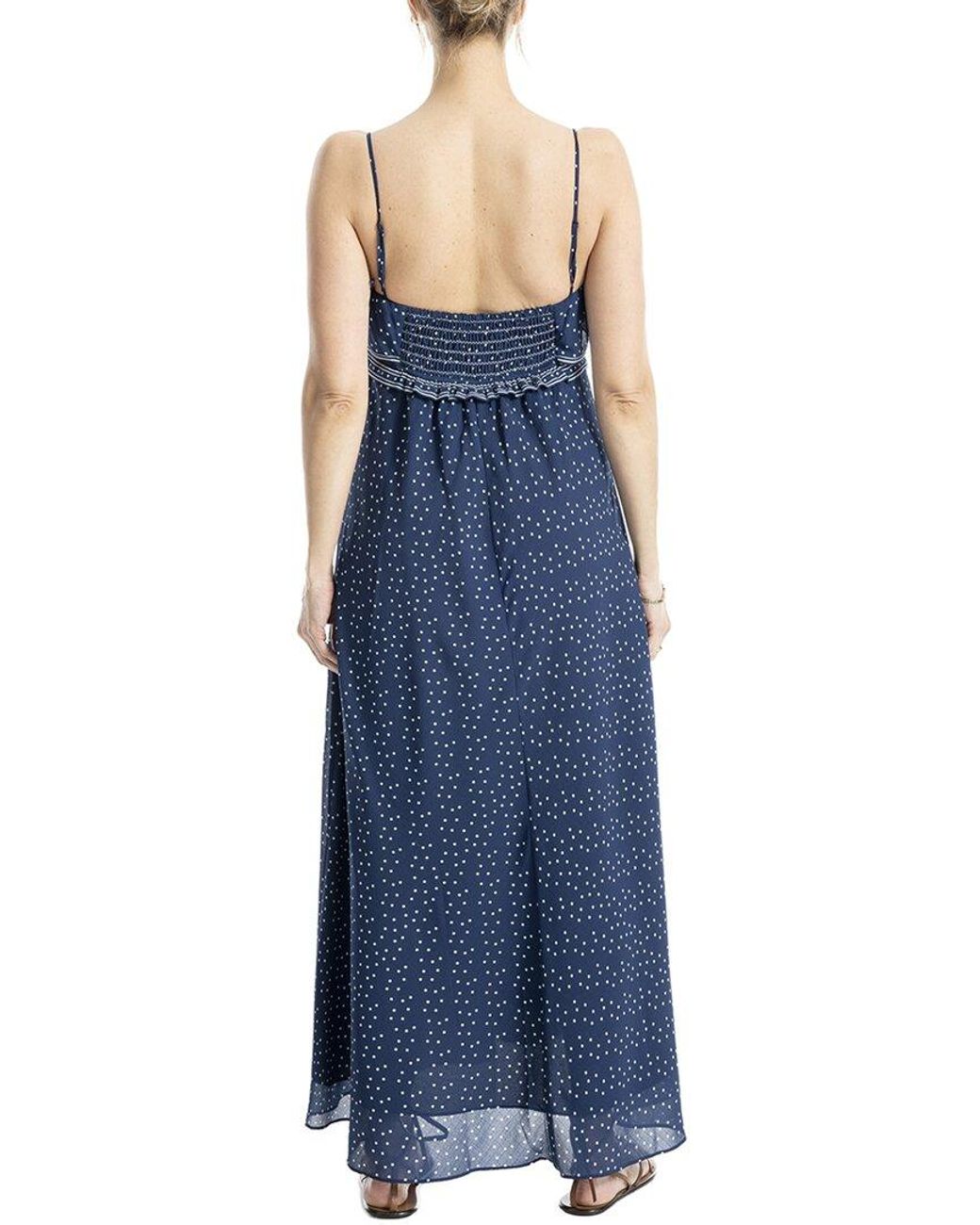 Max Studio Blue Flounce Detail Maxi Dress