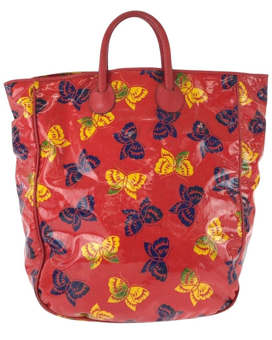 Bottega Veneta Red Enamel Butterfly Tote (Authentic Pre-Loved)