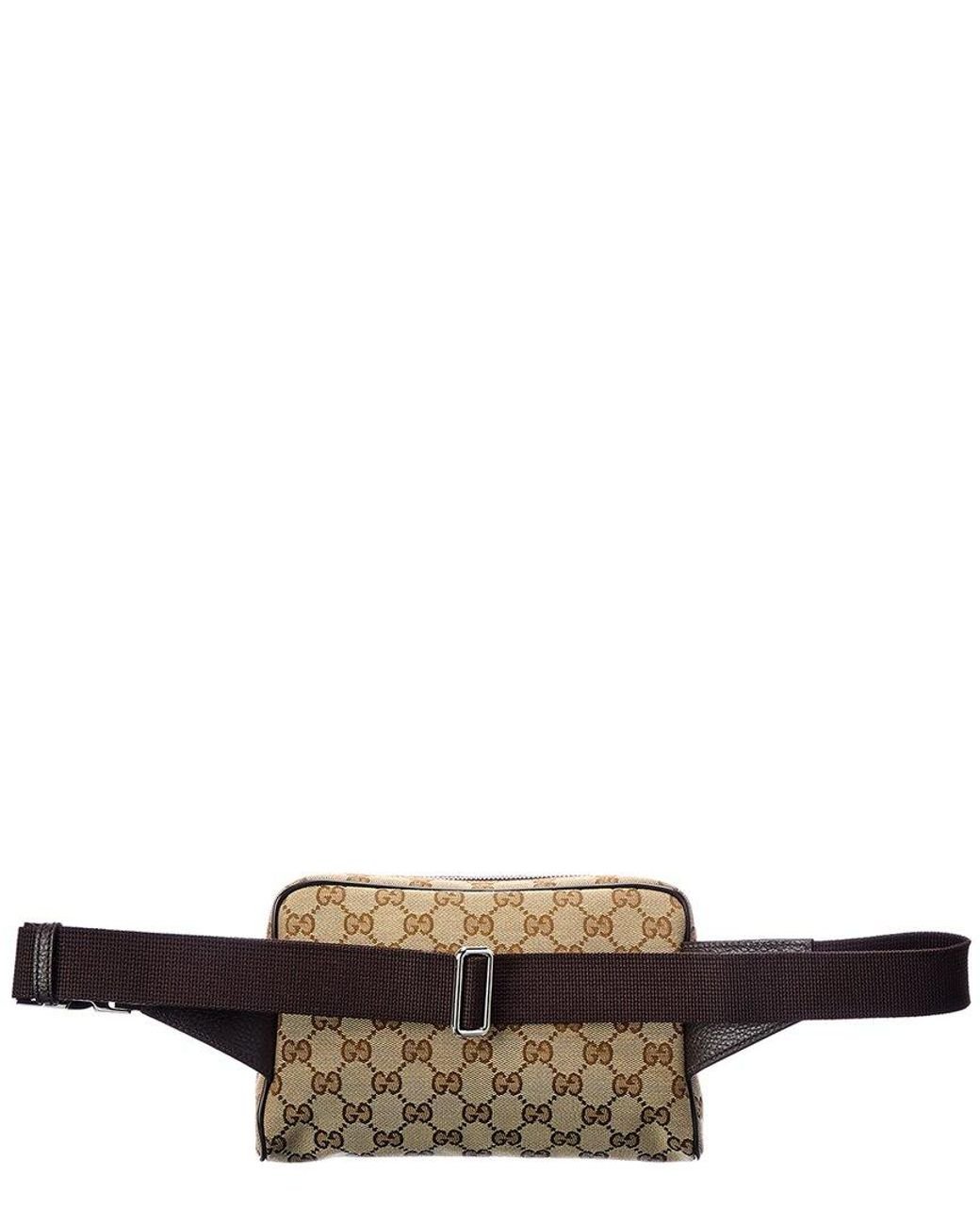Gucci GG Canvas & Leather Belt Bag in Grey | Lyst UK