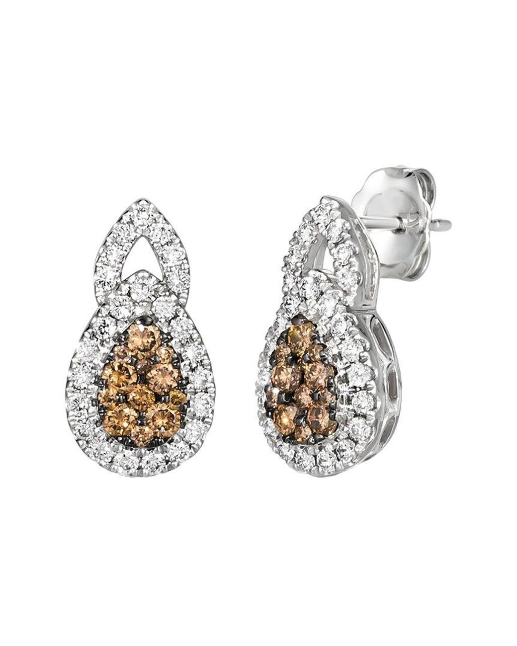 Le Vian White Le Vian Chocolate Cluster 14k 0.82 Ct. Tw. Diamond Drop Earrings