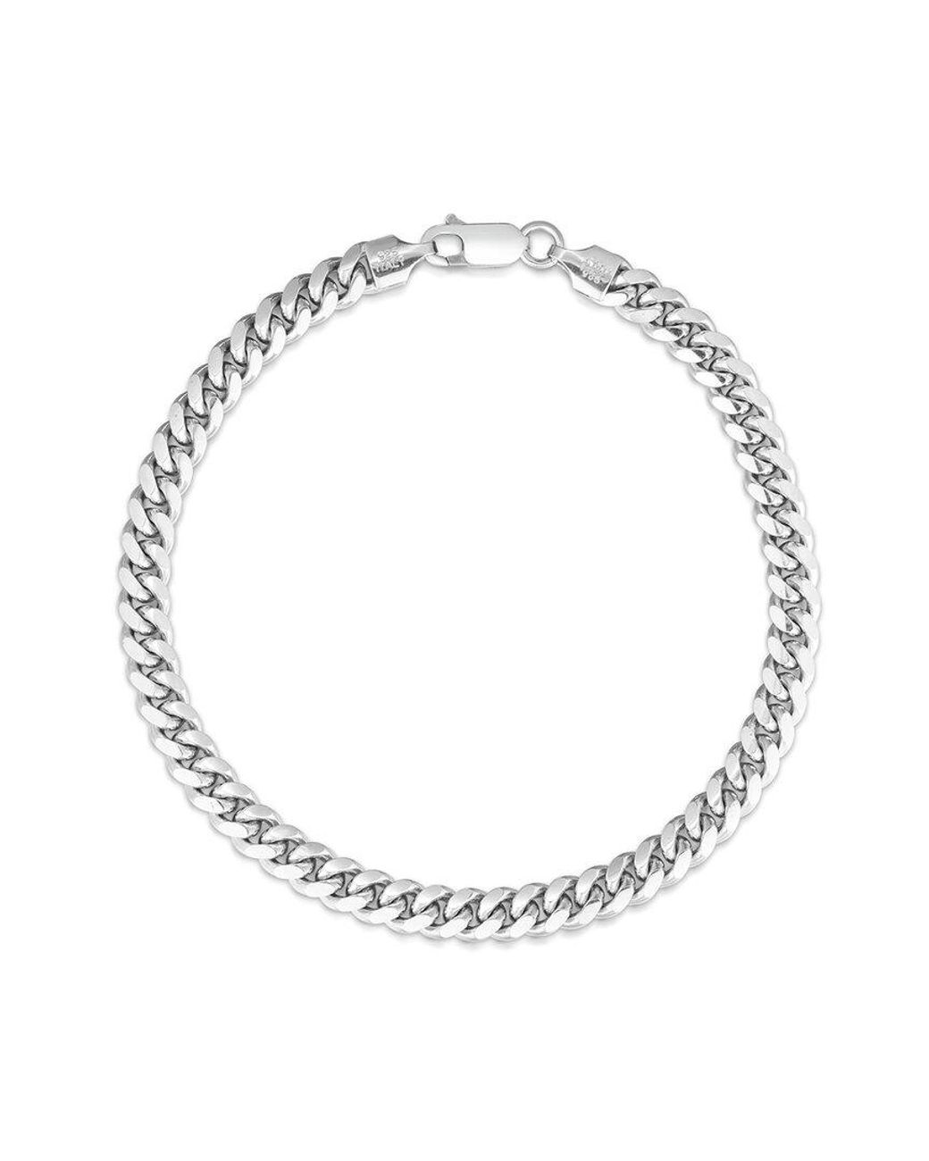 Italian Silver Metallic Miami Cuban Bracelet for men