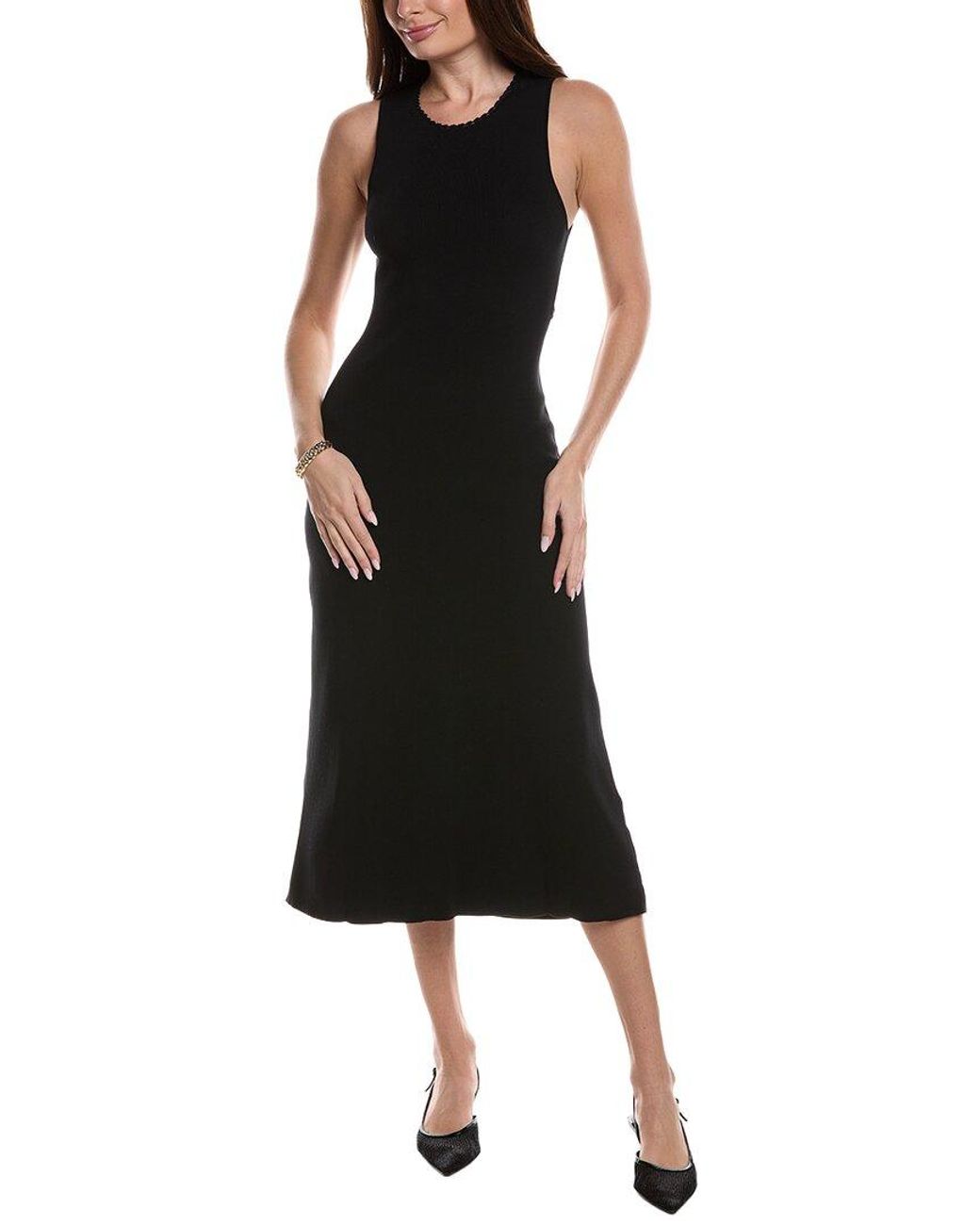 Maje Black Knitted Maxi Dress