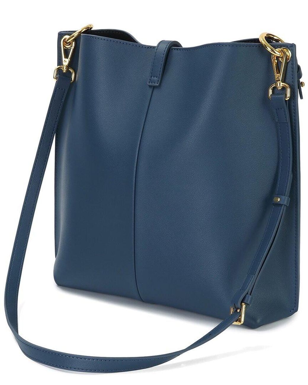 Tiffany & Fred Paris Blue Smooth Leather Shoulder Bag