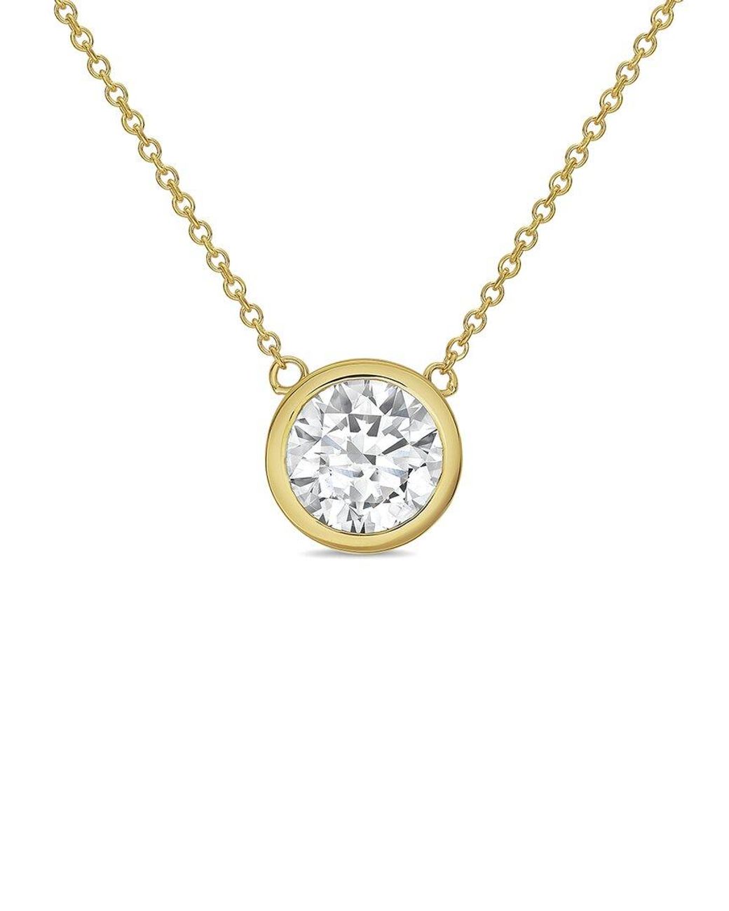 Diana M Metallic Diana M. 14K 12.00 Ct. Tw. Lab-Grown Diamond Pendant Necklace