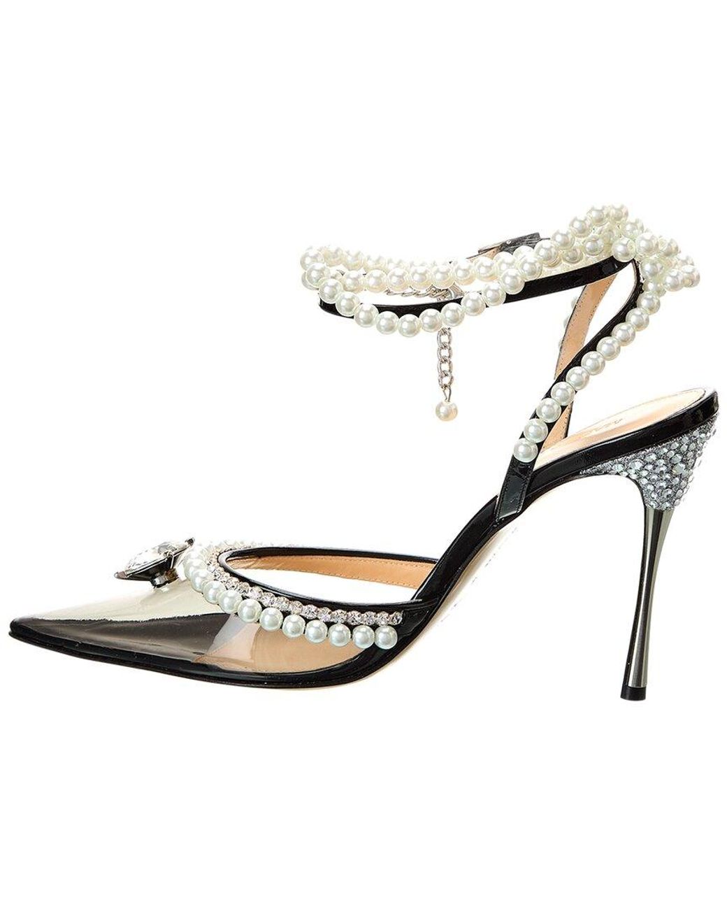 Mach & Mach Metallic Pearls & Diamonds Vinyl & Leather Pump