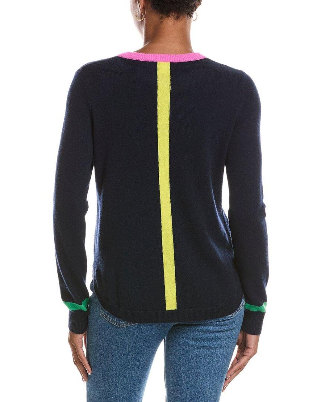 Autumn Cashmere Blue Shirttail Crewneck 100% Cashmere Sweater