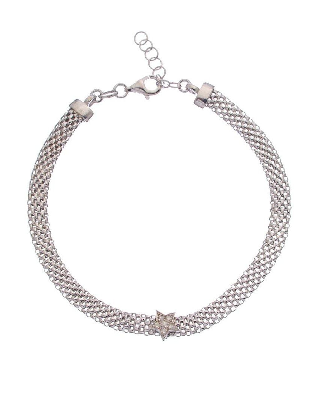 Meshmerise Metallic 18k Over Silver 0.07 Ct. Tw. Diamond Bracelet