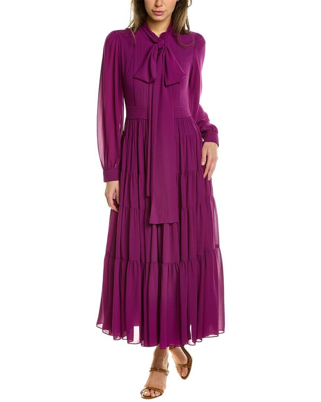 BURRYCO Pleated Midi Dress in Purple | Lyst