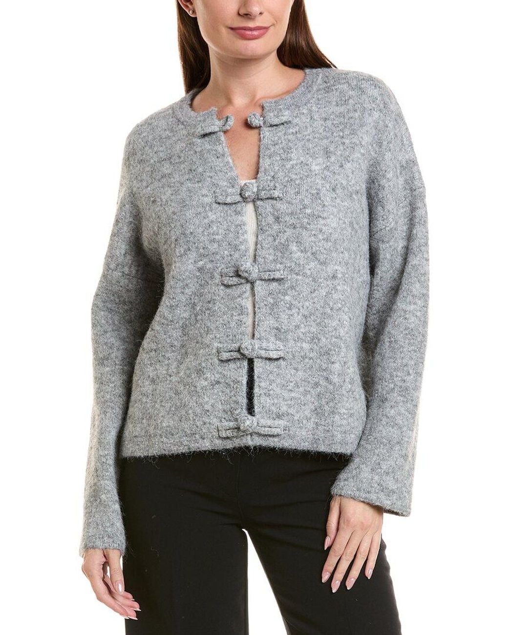 ANNA KAY Gray Jackie Wool-Blend Cardigan