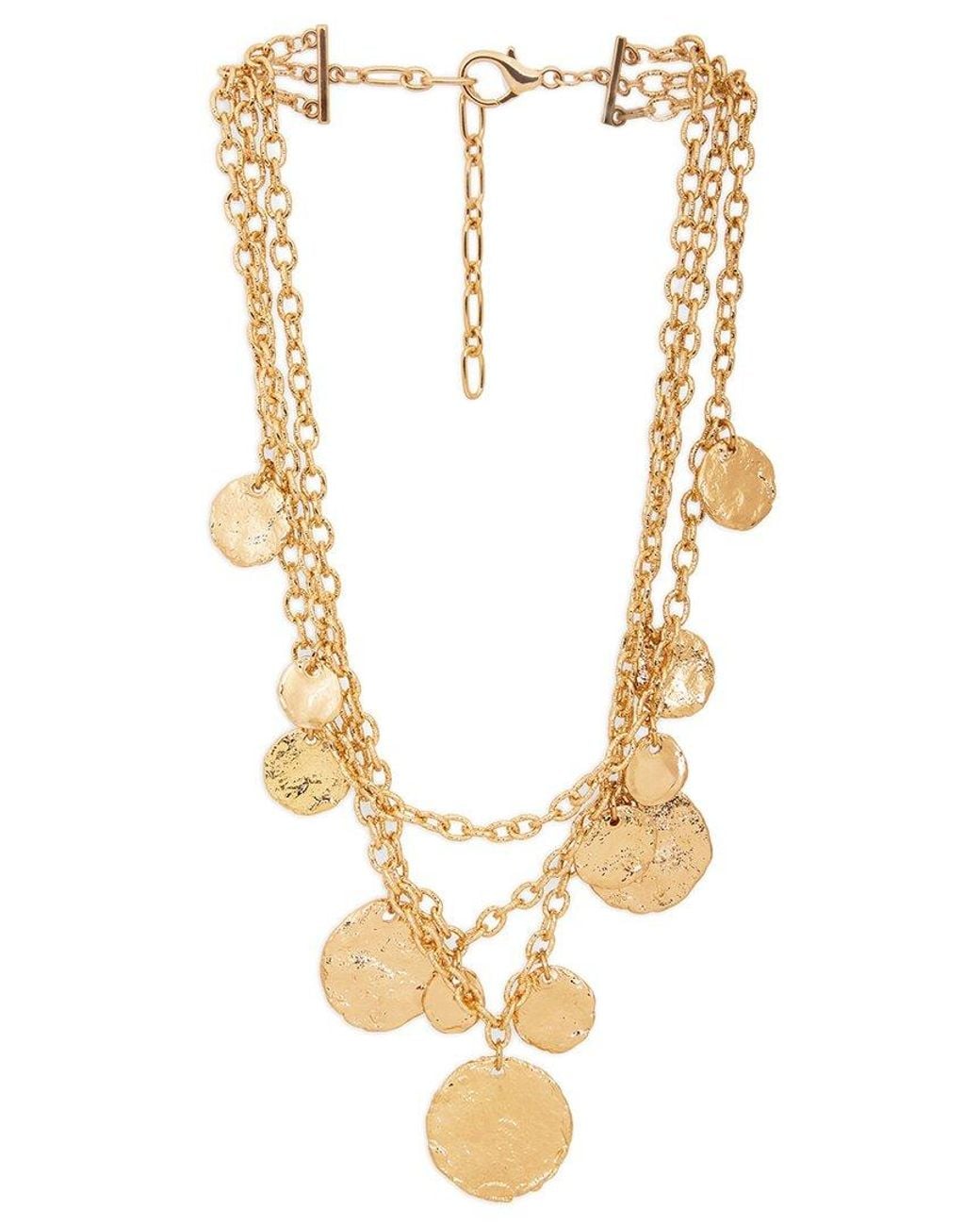 Saachi Metallic Gilded Coin Cascade Necklace