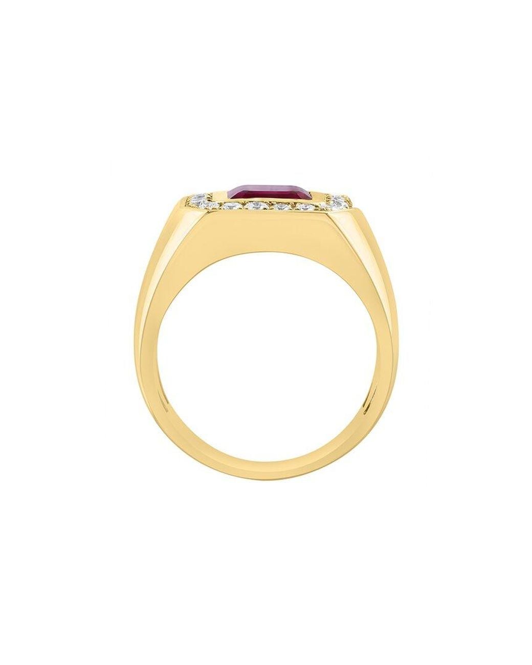 Effy Fine Jewelry White 14K 3.30 Ct. Tw. Lab-Grown Diamond & Lab-Grown Ruby Ring