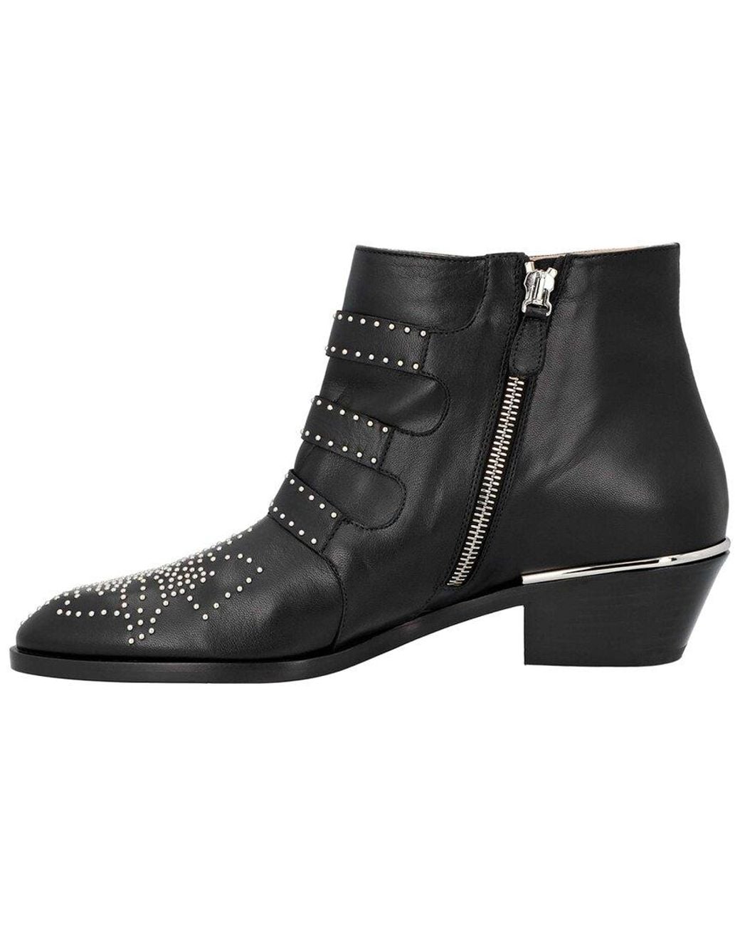 Chloé Black Lambskin Leather Susanna Bootie, Never Worn (Authentic Pre- Loved)