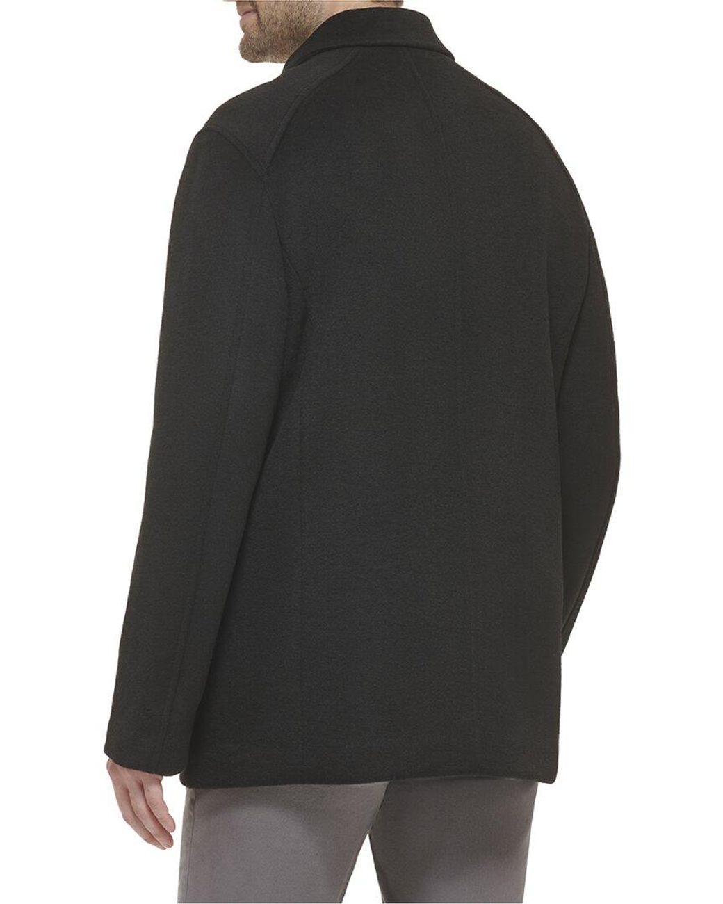 Cole Haan Black Wool-Blend Coat for men