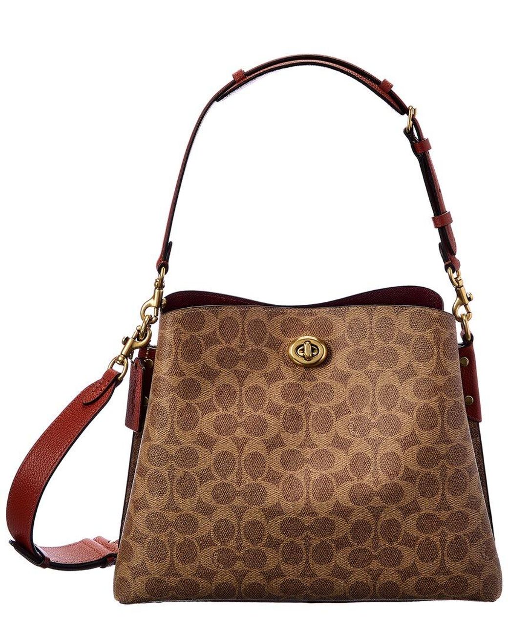 COACH Willow Coated Canvas & Leather Shoulder Bag in Brown Lyst