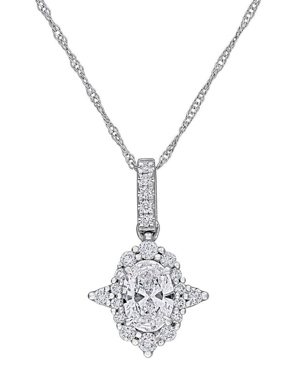 Lab Grown Diamonds White Created Forever 14K 0.71 Ct. Tw. Lab-Grown Diamond Statement Necklace