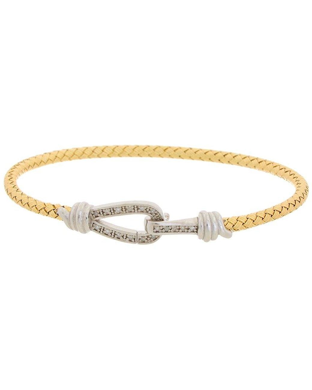 Meshmerise White 18k Rose Gold Vermeil 0.12 Ct. Tw. Diamond Mesh Bangle