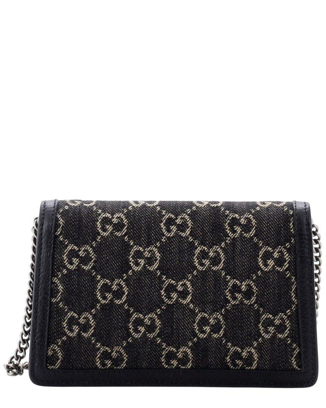 Gucci Black Gg Denim Dionysus Bag Gg Denim Super Mini (Authentic Pre-Loved)