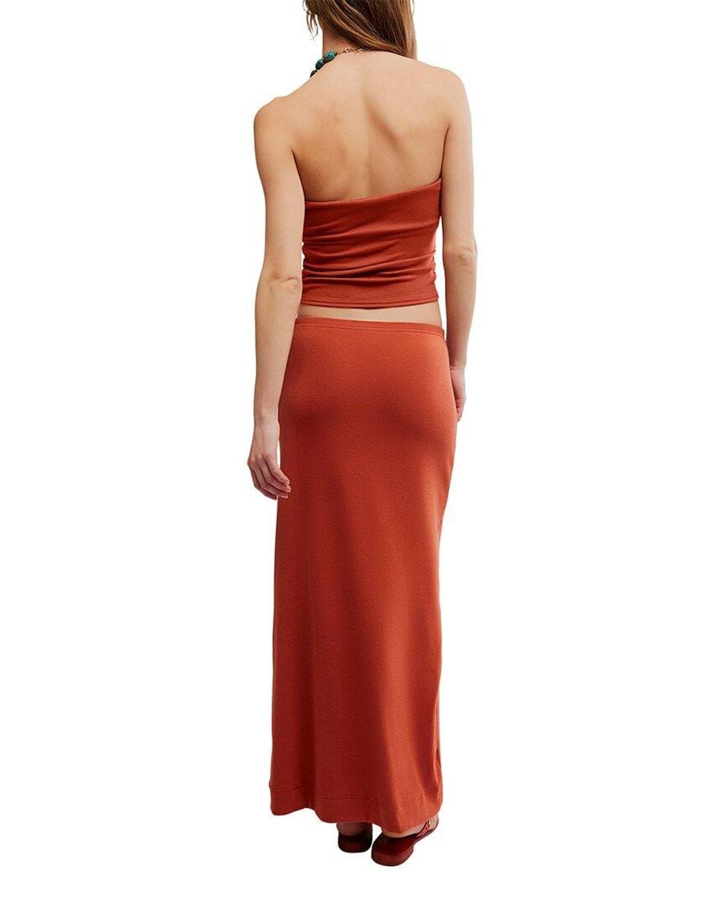 Free People Red 2Pc Good Feels Tube Set