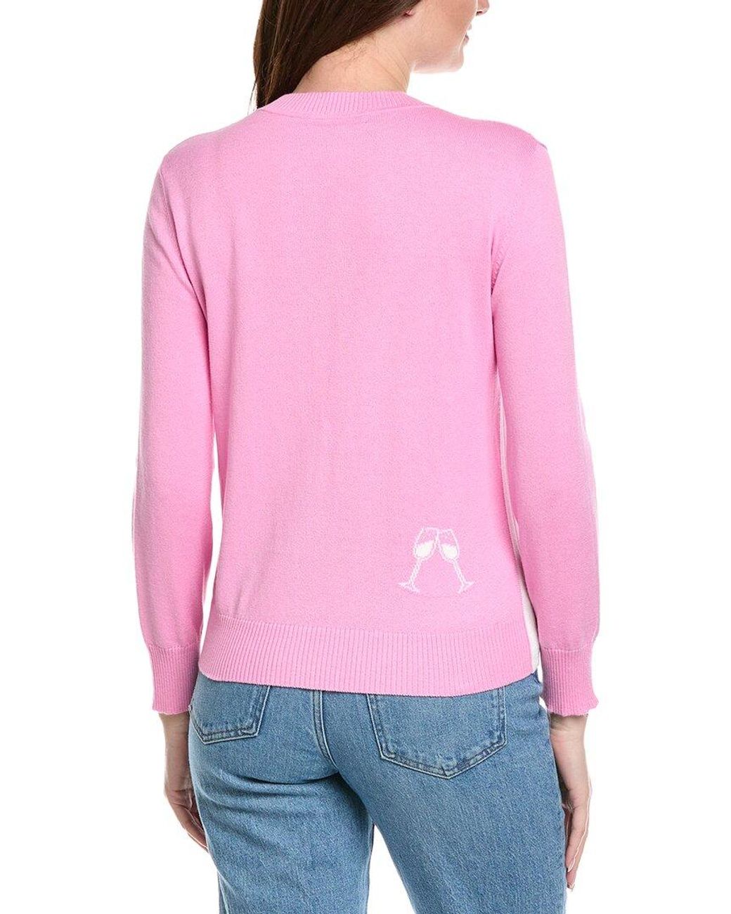 Hannah Rose Pink Let's Toast Cashmere-Blend Sweater