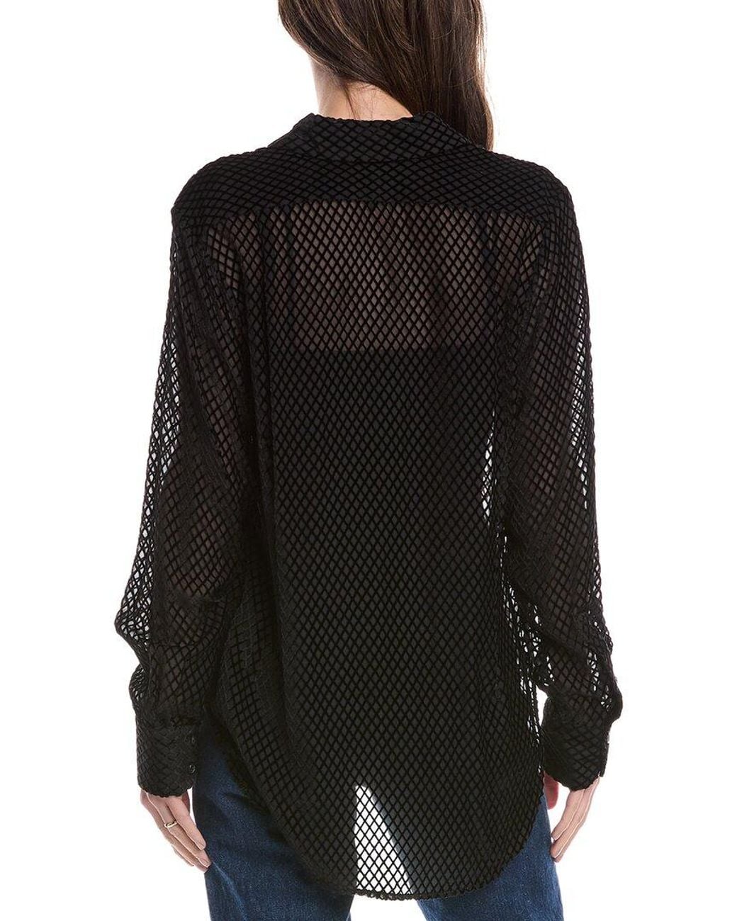 Rag & Bone Black Lila Burnout Shirt