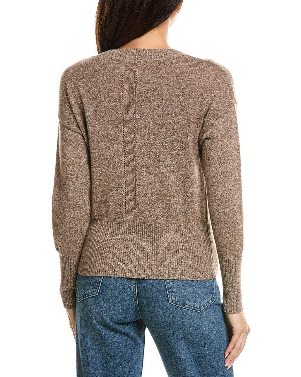 Brodie Cashmere Gray Raina Crewneck 100% Cashmere Sweater