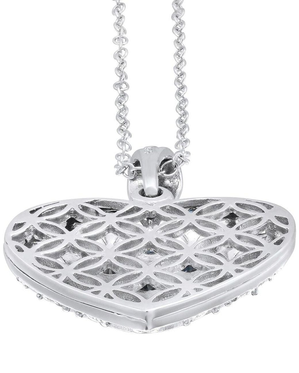 MaxColor White Sapphire Pendant Necklace
