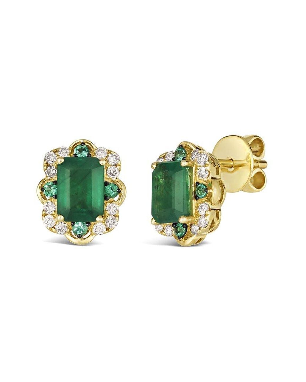 Le Vian Green 14K 1.78 Ct. Tw. Diamond & Emerald Stud Earrings