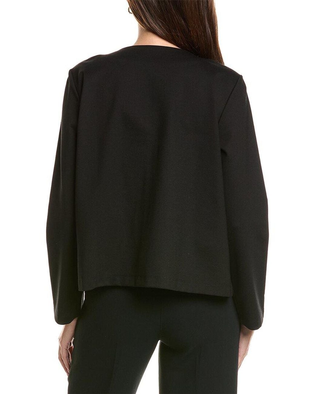Eileen Fisher Black Round Neck Jacket