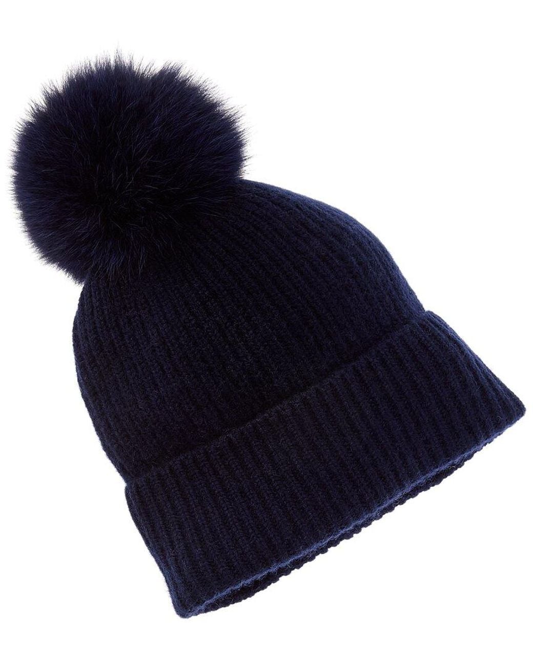 Sofiacashmere Blue Sofiacashmere Rib Cashmere Hat