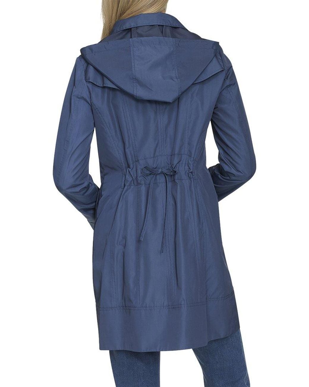 Cole Haan Blue Single Breasted Rain Jacket