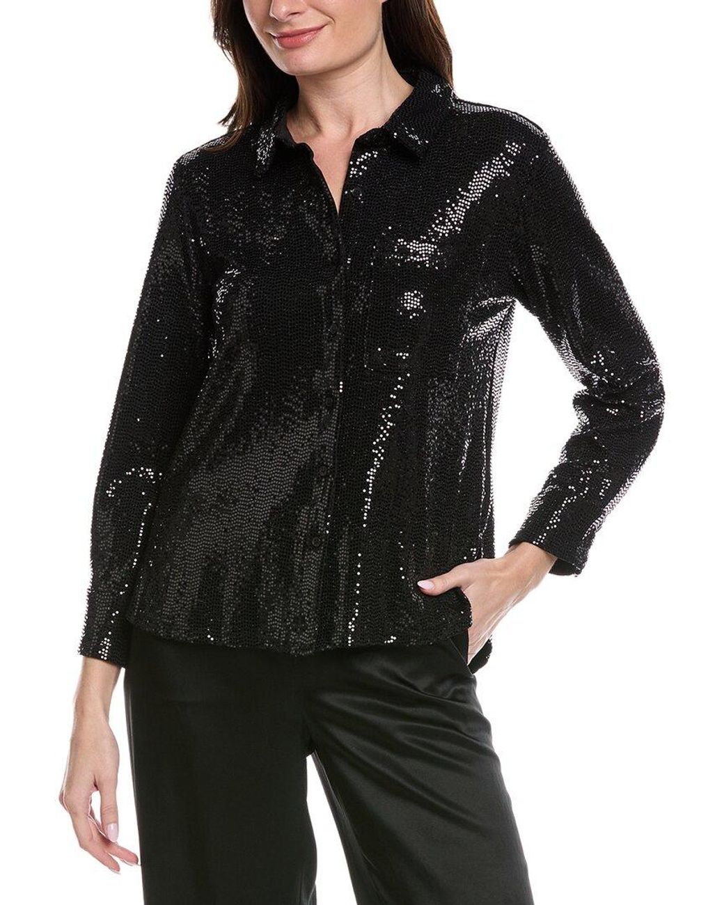 Vince Camuto Black Sequin Shirt