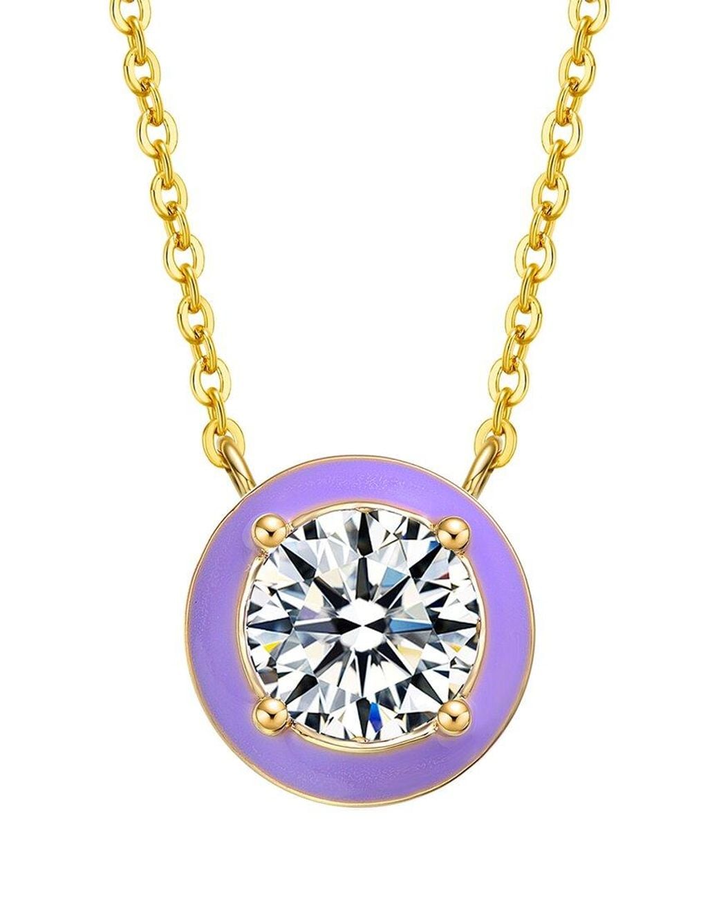 Rachel Glauber Blue 14k Plated Cz Necklace