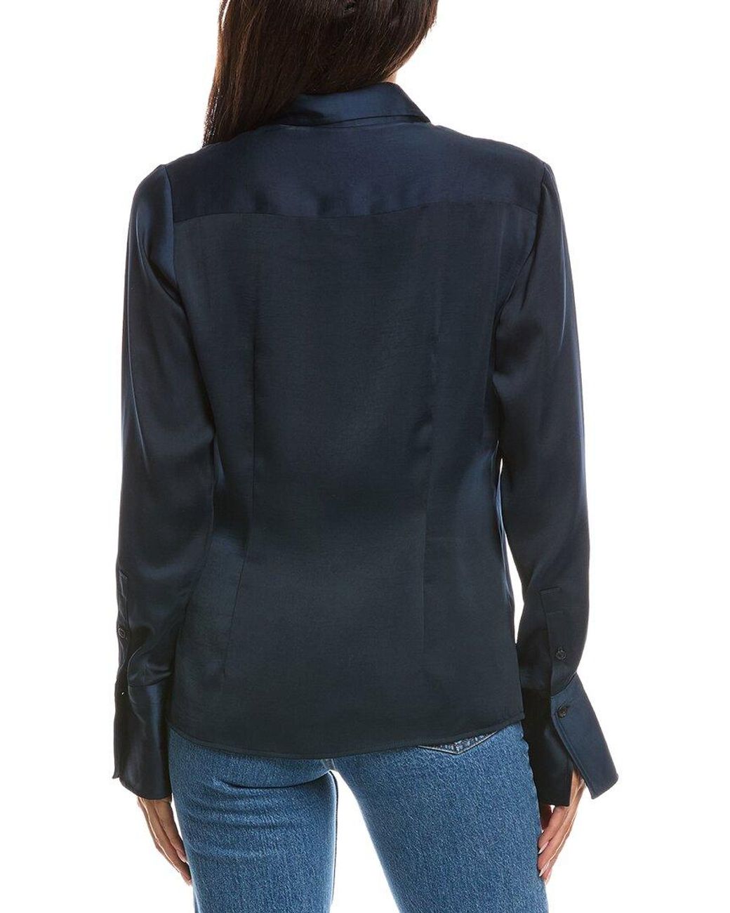 Rag & Bone Blue Venus Popover Blouse
