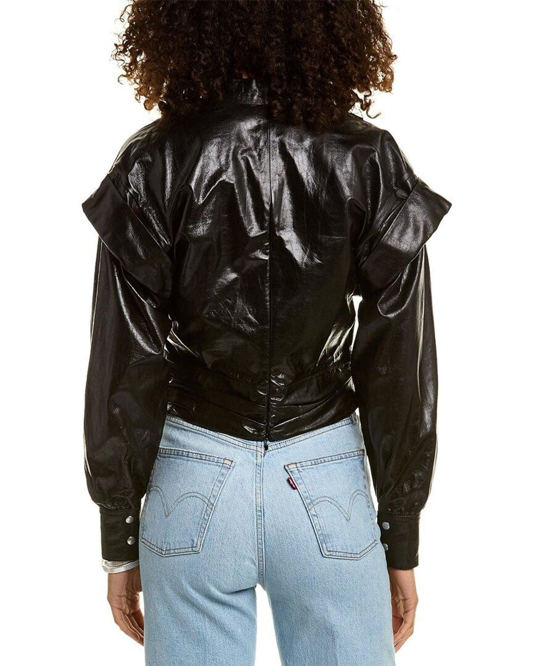 IRO Black Tilka Leather Top